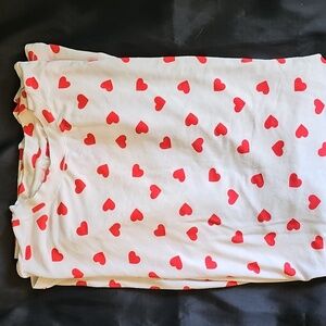 SKIMS New Red Hearts Pattern T-Shirt